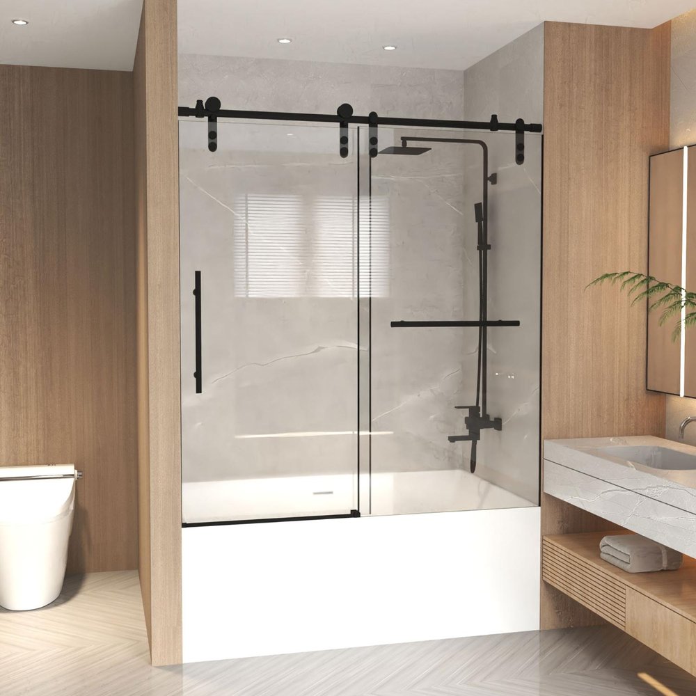 66" X 60" Tempered Glass Tub Door