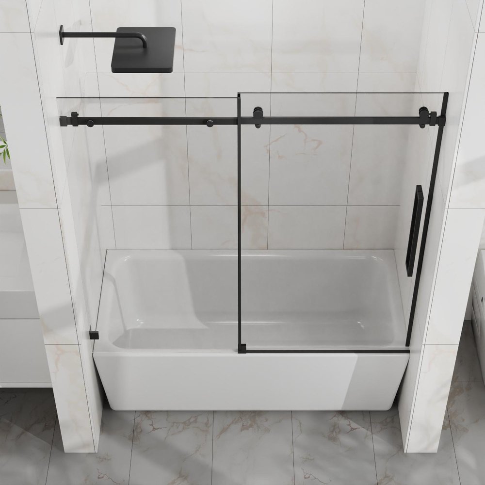 58" X 60" Tempered Glass Tub Door