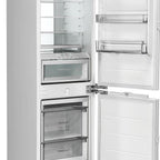 70" X 22" Silver and White Stainless Steel Dual Compartment Wine And Beverage Refrigerator