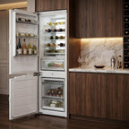 70" X 22" Silver and White Stainless Steel Dual Compartment Wine And Beverage Refrigerator