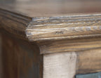 51" Red Brown And Blue Distressed Wood Sideboard With Four Glass Doors