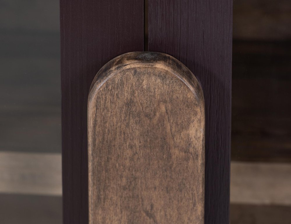 54" Blue And Brown Distressed Wood Sideboard With Two Glass Doors