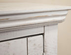 74" Ivory Distressed Wood Sideboard With Four Doors