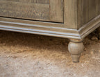 74" Olive Green Distressed Wood Sideboard With Four Doors