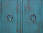 74" Green Distressed Wood Sideboard With Four Doors