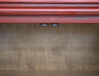 74" Red Distressed Wood Sideboard With Four Doors
