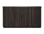 61" Black Distressed Wood Sideboard With Four Doors