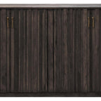 61" Black Distressed Wood Sideboard With Four Doors