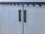 76" Light Blue Distressed Wood Credenza With Four Doors
