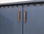 76" Dark Blue Distressed Wood Sideboard With Four Doors