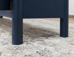 76" Dark Blue Distressed Wood Sideboard With Four Doors