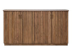 61" Brown Distressed Wood Sideboard With Four Doors