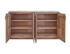 61" Brown Distressed Wood Sideboard With Four Doors