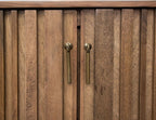 61" Brown Distressed Wood Sideboard With Four Doors