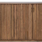 61" Brown Distressed Wood Sideboard With Four Doors