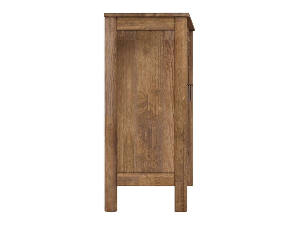 73" Brown Distressed Wood Sideboard With Six Glass Doors