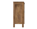 73" Brown Distressed Wood Sideboard With Six Glass Doors