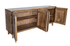 69" Blue Distressed Wood Sideboard With Four Doors