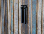 69" Blue Distressed Wood Sideboard With Four Doors