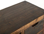 61" Brown Distressed Wood 12 Drawer Sideboard