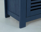 69" Blue Brown And Dark Blue Distressed Wood Six Drawer Sideboard With Two Doors