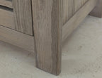 69" Ivory And Brown Distressed Wood Six Drawer Credenza With Two Doors