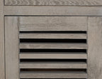 69" Ivory And Brown Distressed Wood Six Drawer Credenza With Two Doors