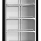 76" X 22" Clear and Black Stainless Steel Single Compartment Can Beverage Refrigerator