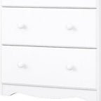 32" White Solid Wood Five Drawer Dresser