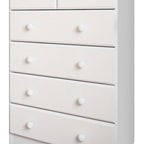 32" White Solid Wood Six Drawer Dresser