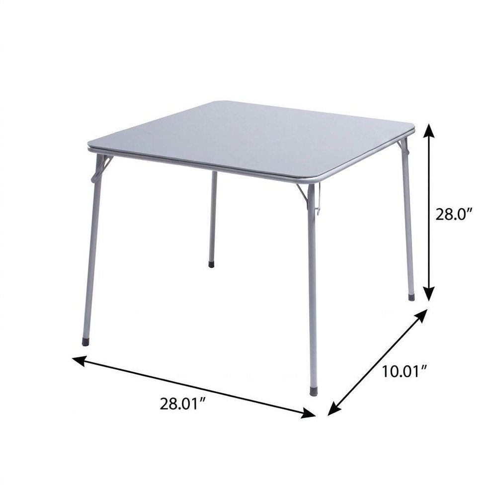 34" Black Wood and Iron Folding Square Card Table