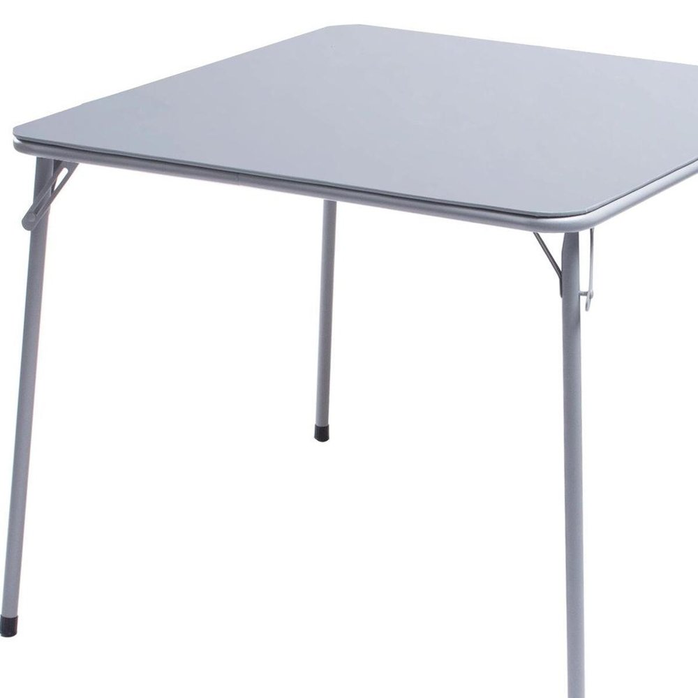 34" Black Wood and Iron Folding Square Card Table