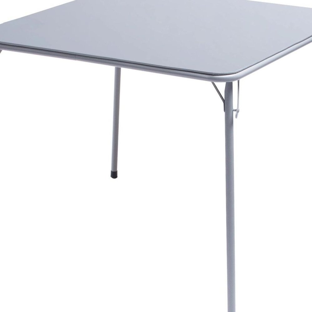 34" Black Wood and Iron Folding Square Card Table