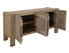 70" Ivory Distressed Wood Sideboard With Four Doors