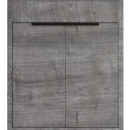 24" Gray Wood Freestanding Double Door Bathroom Vanity With White Sink