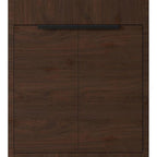 24" Brown Wood Freestanding Double Door Bathroom Vanity With White Sink