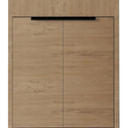 24" Brown Wood Freestanding Double Door Bathroom Vanity With White Sink