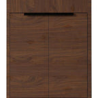24" Brown Wood Freestanding Double Door Bathroom Vanity With White Sink