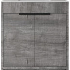30" Gray Wood Freestanding Double Door Bathroom Vanity With White Sink