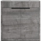 30" Gray Wood Freestanding Double Door Bathroom Vanity With White Sink