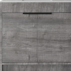 36" Gray Wood Freestanding Double Door Bathroom Vanity With White Sink