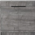 36" Gray Wood Freestanding Double Door Bathroom Vanity With White Sink