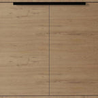 36" Brown Wood Freestanding Double Door Bathroom Vanity With White Sink