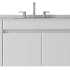 36" White Wood Floating Double Door Bathroom Vanity With Sink