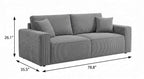 79" Blue Corduroy Convertible Futon Sleeper Sofa With Toss Pillows