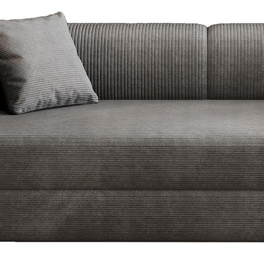 79" Blue Corduroy Convertible Futon Sleeper Sofa With Toss Pillows