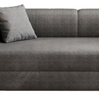 79" Blue Corduroy Convertible Futon Sleeper Sofa With Toss Pillows