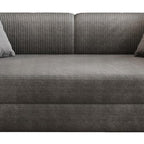 79" Blue Corduroy Convertible Futon Sleeper Sofa With Toss Pillows