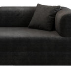 79" Black Corduroy Convertible Futon Sleeper Sofa With Toss Pillows