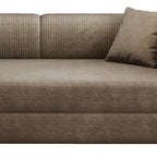 79" Black Corduroy Convertible Futon Sleeper Sofa With Toss Pillows